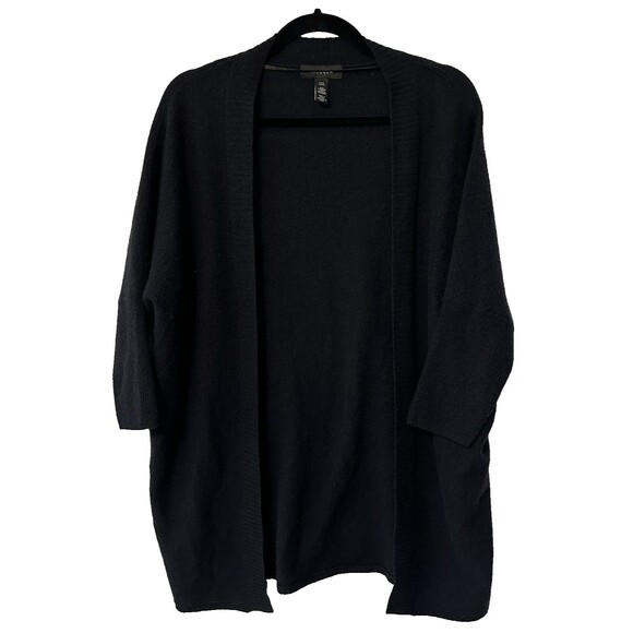 Halogen One Size Black 100% Cashmere Cardigan Sweater Open front See Measurement - Picture 1 of 8